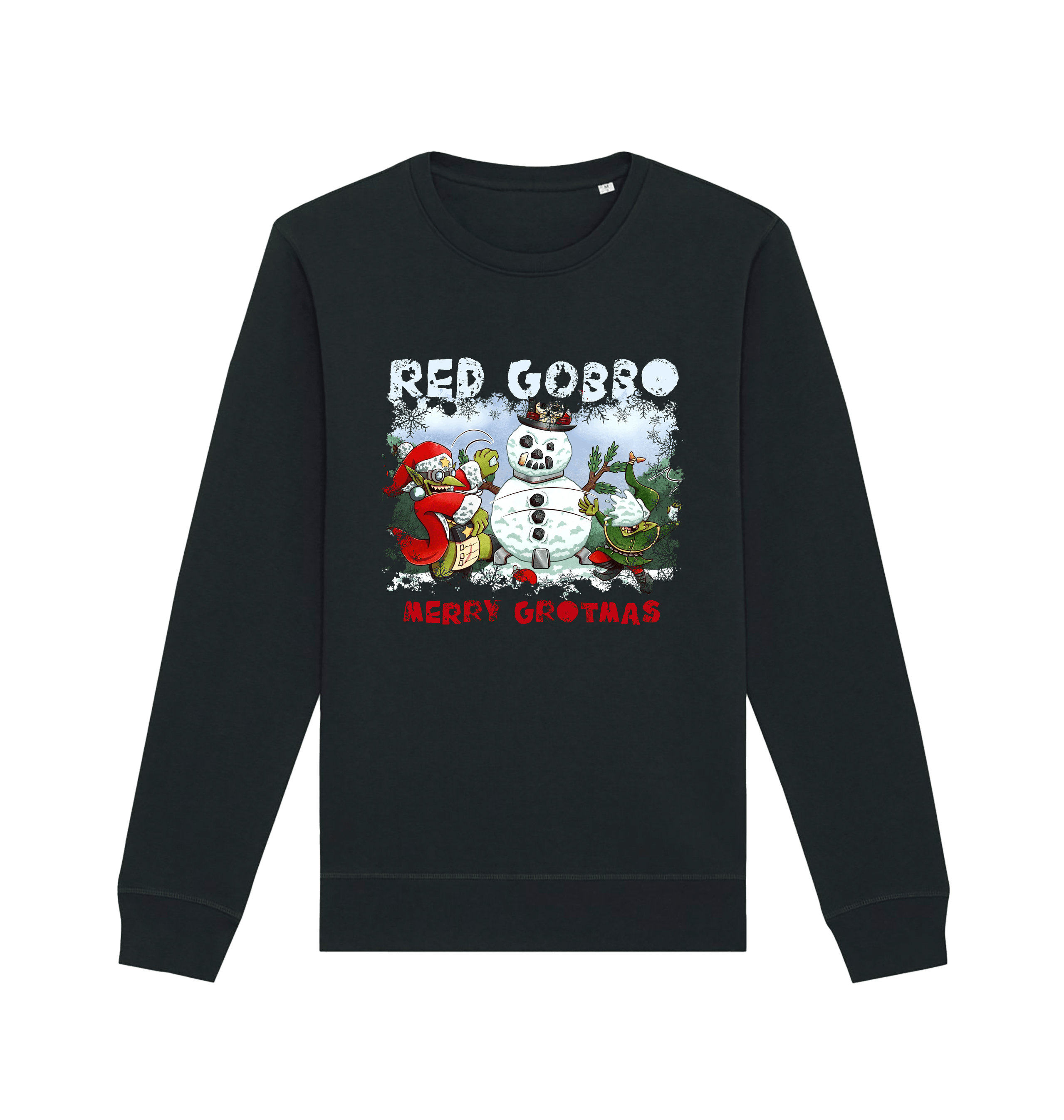 Black Printed Sweater Front